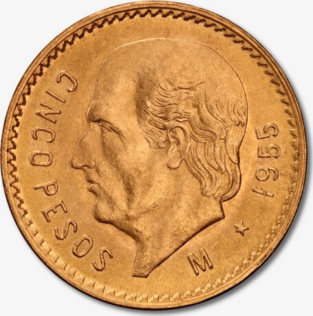 5 Mexican Pesos Hidalgo | Gold | 1905 - 1955