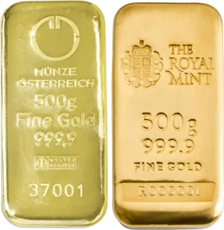 500g Goldbarren | Verschiedene Hersteller