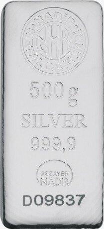 500g Lingote de Plata | Nadir Metal Rafineri