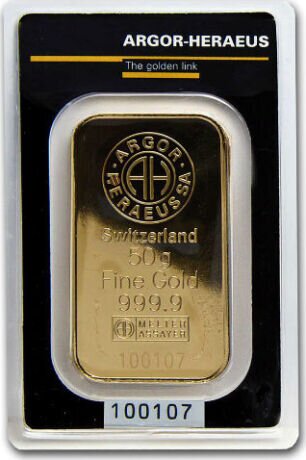 50g Gold Bar | Argor-Heraeus | Kinebar