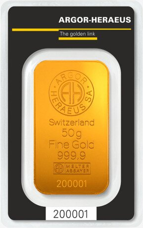 50g Sztabka złota | Argor-Heraeus | Bita