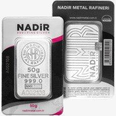 50g Lingot d&#039;Argent | Nadir Metal Rafineri
