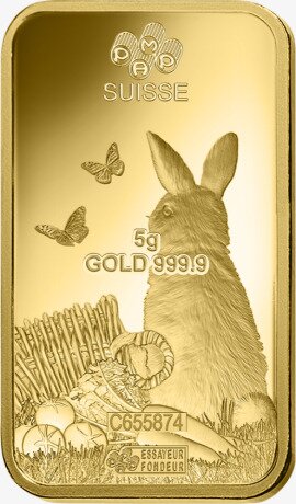 5g Lunar Rabbit Gold Bar | PAMP