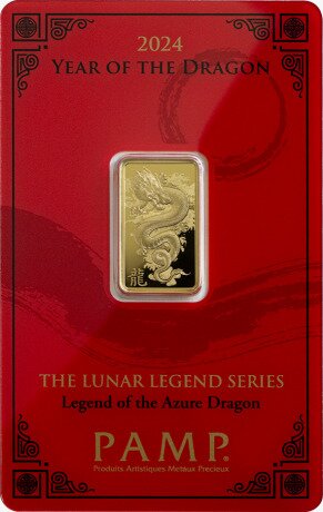 5g PAMP Lunar Legends Azure Dragon Gold Bar | 2024