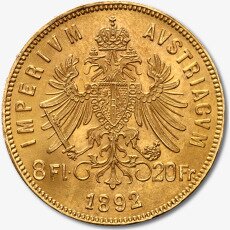 8 Fiorini 20 Franchi | Francesco Giuseppe | Marengo d&#039;oro (1870-1892)