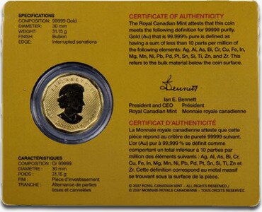 Canada 1 oz Gold Maple Leaf .99999 Coin