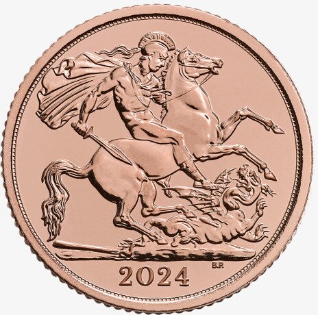 Золотая монета Соверен Карл III 1/2 (Sovereign Charles III) 2024