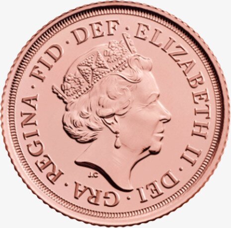 Золотая монета Соверен Елизаветы II 1/2 (Sovereign Elizabeth II) 2021