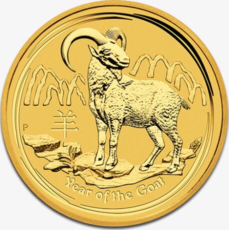 Серебряная монета Лунар II Год Козы 10 унций 2015 (Lunar II Goat)