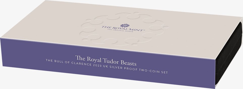 Two-Coin Set of 1 oz Tudor Beasts The Bull of Clarence Silbermünze | Proof | 2023