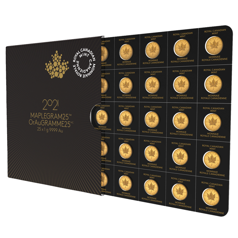 Maple gram guldmynt enstaka mynt 1 gram. Hel karta om 25 mynt  -5%