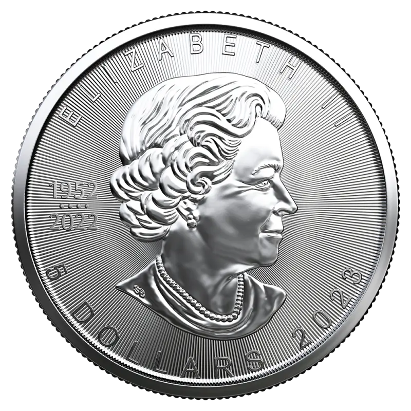 Maple Leaf 1 oz silver, varierande årtal