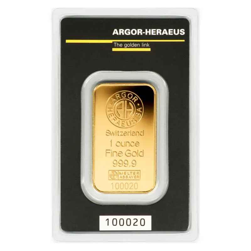 1 oz Gold Bar | Argor-Heraeus - Gold Bars