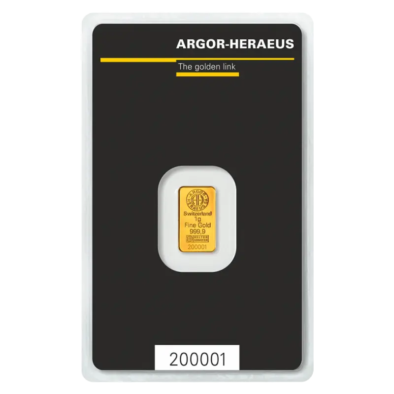 1g Gold Bar | Argor-Heraeus - Gold Bars