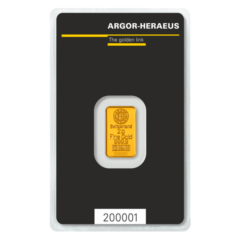 2g Gold Bar | Argor-Heraeus - Gold Bars
