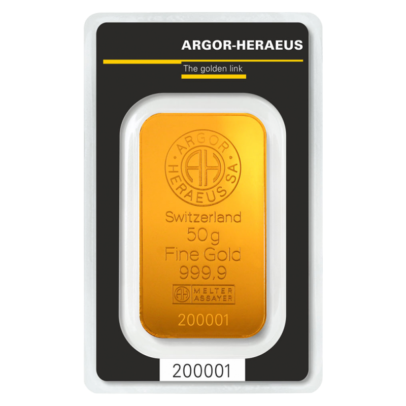 50g Gold Bar | Argor-Heraeus | Minted - Gold Bars