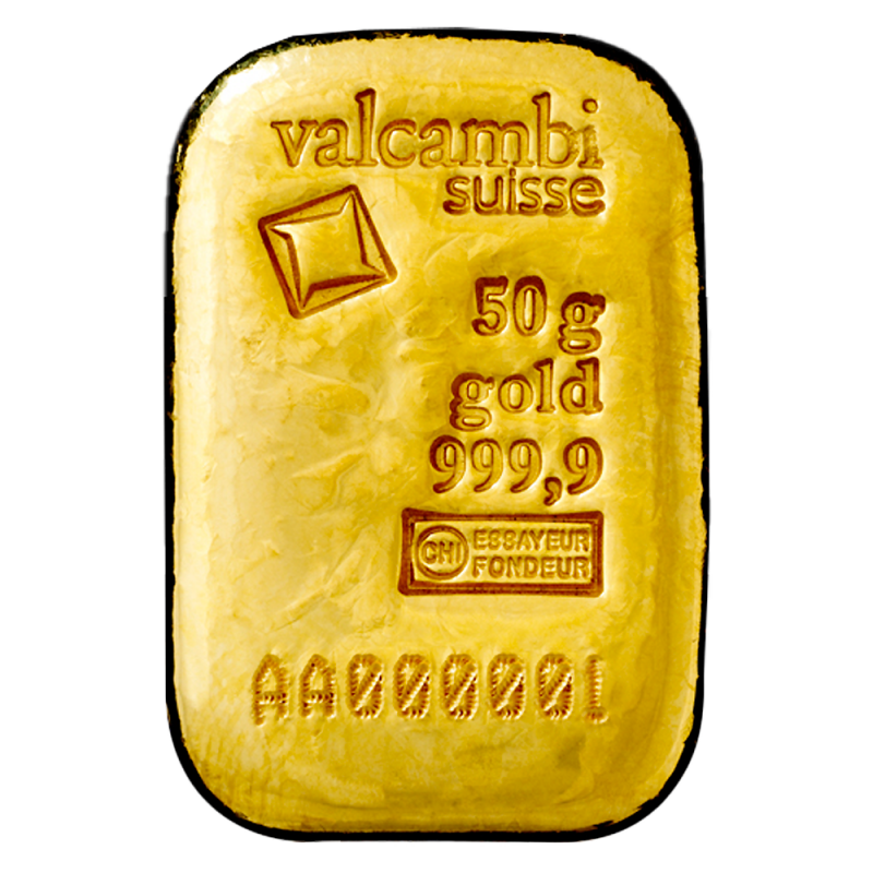 50g Gold Bar | Valcambi | Casted - Gold Bars