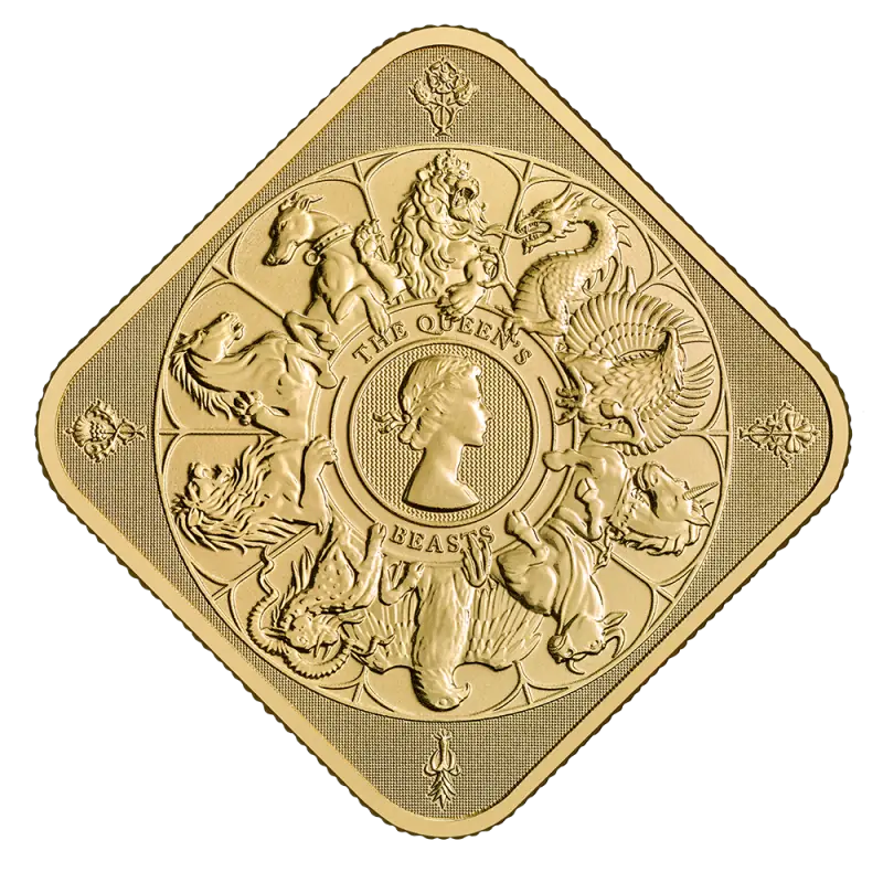 1 oz Queen's Beast Completer Gold Bar | Royal Mint