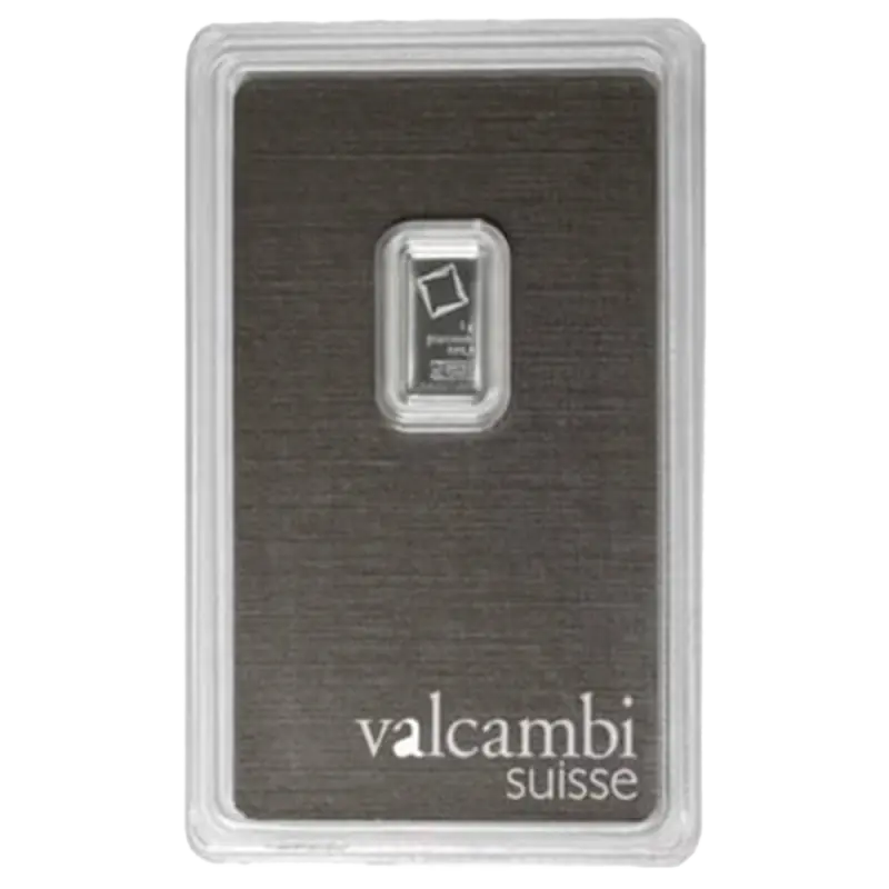 1g Platinum Bar | Valcambi | StoneX Bullion