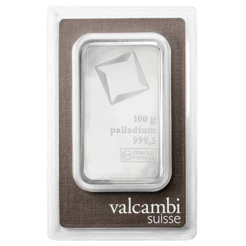 100g Valcambi Palladium Bar | StoneX Bullion